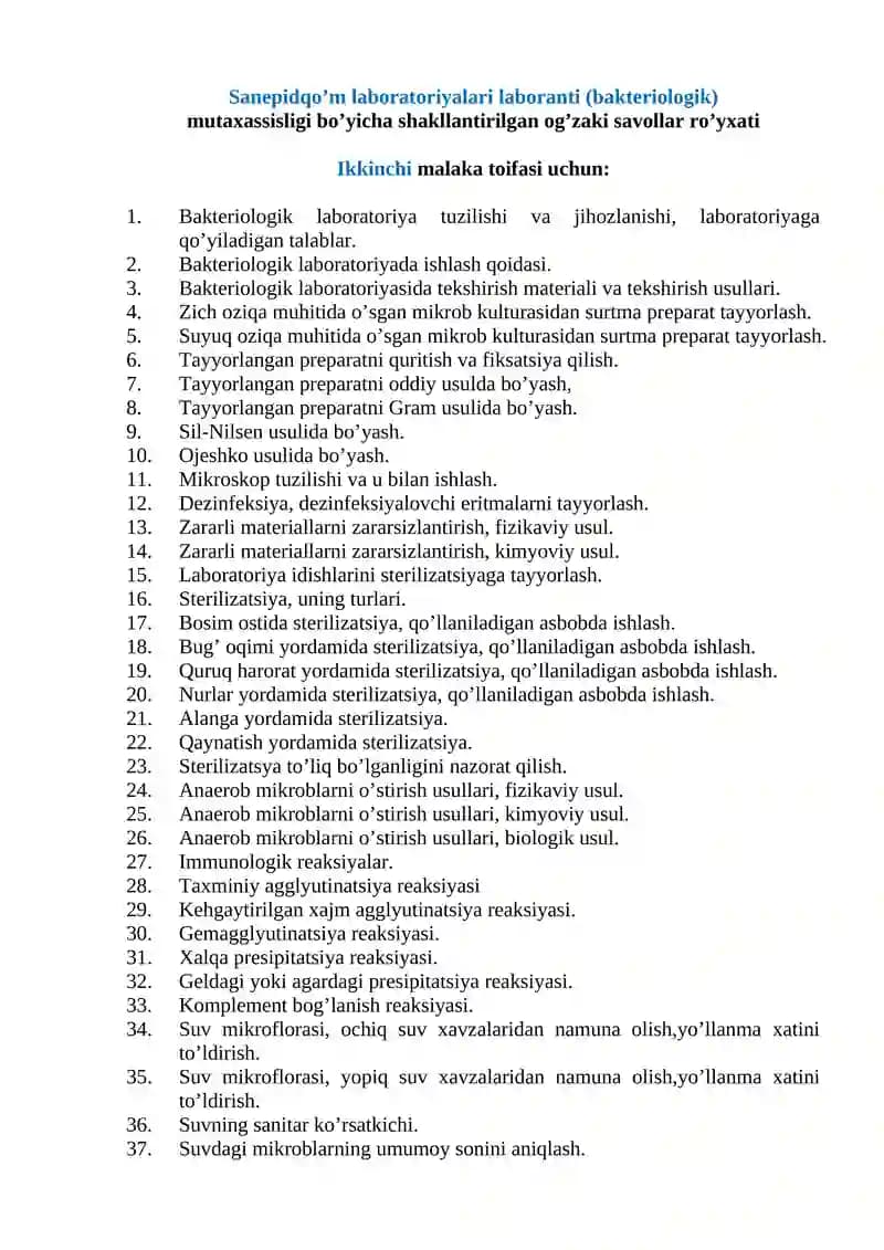 Bakteriologiya laboratoriya tuzilishi