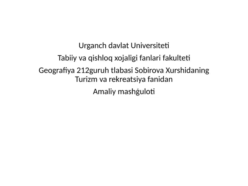 Urganch davlat Universiteti