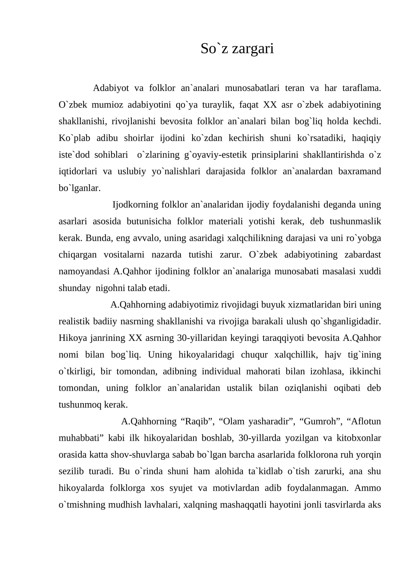 So`z zargari