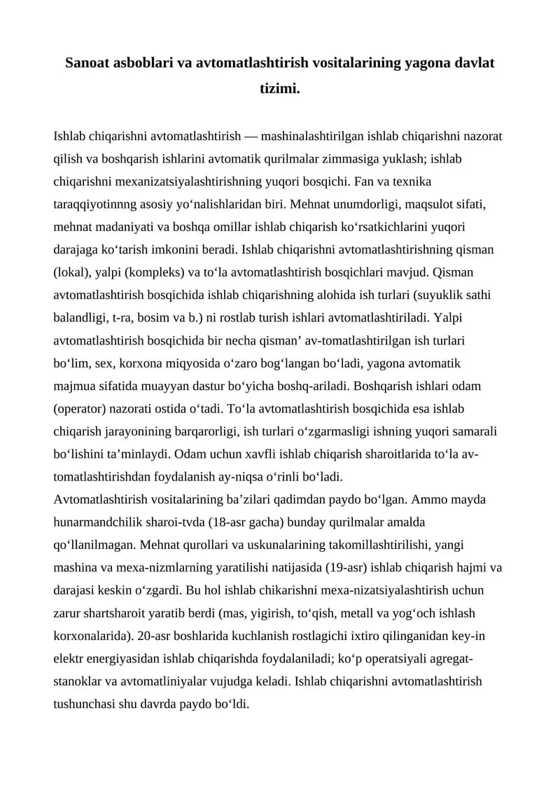 Avtomatlashtirish vositalari