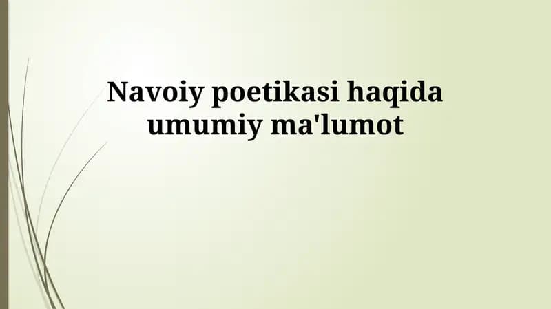 Navoiyning poetik merosi