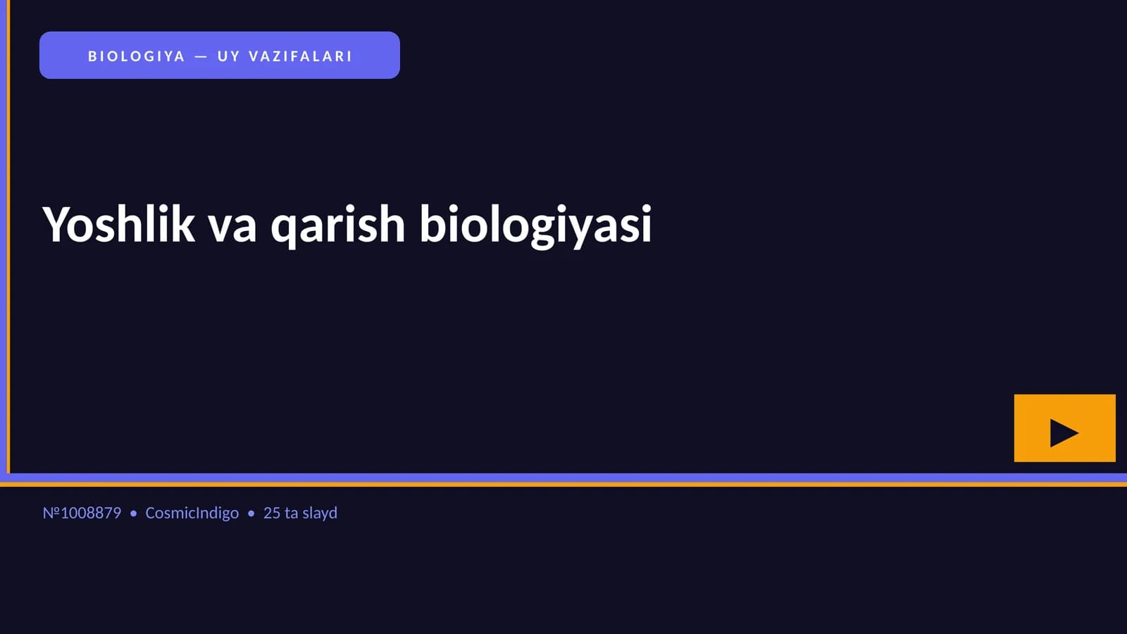 Yoshlik va qarish biologiyasi