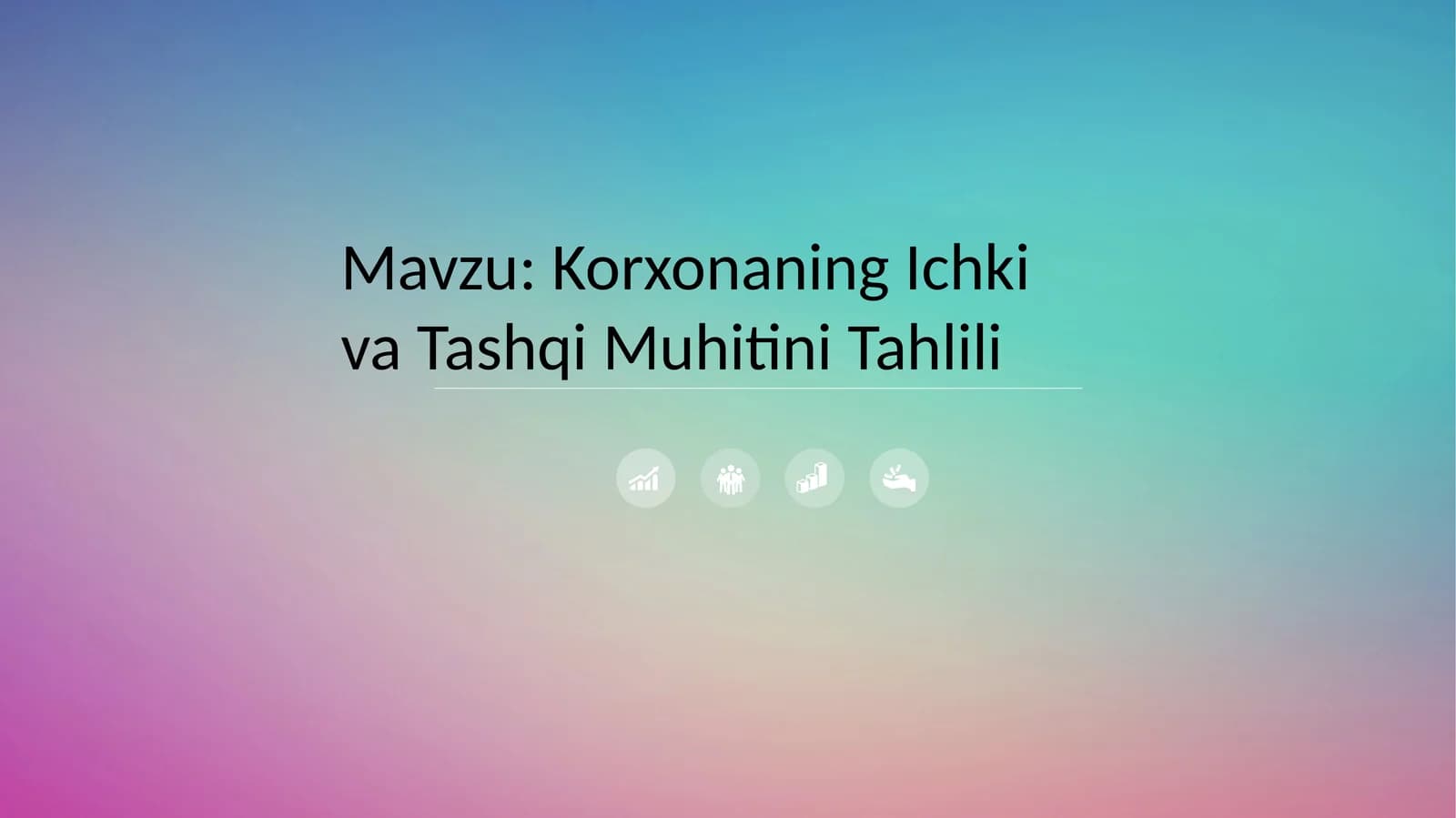 Korxonaning Ichki va Tashqi Muhitini Tahlili