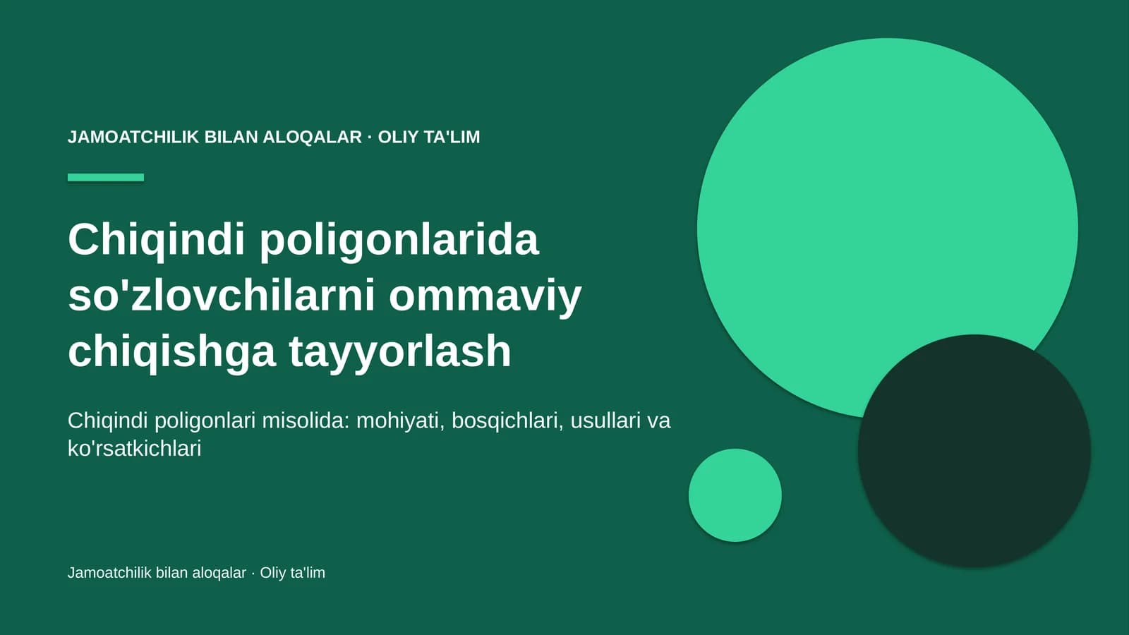 Chiqindi poligonlarida so'zlovchilarni ommaviy chiqishga tayyorlash