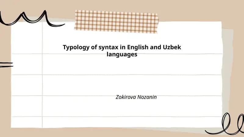 Typology of syntax in English and Uzbek languages