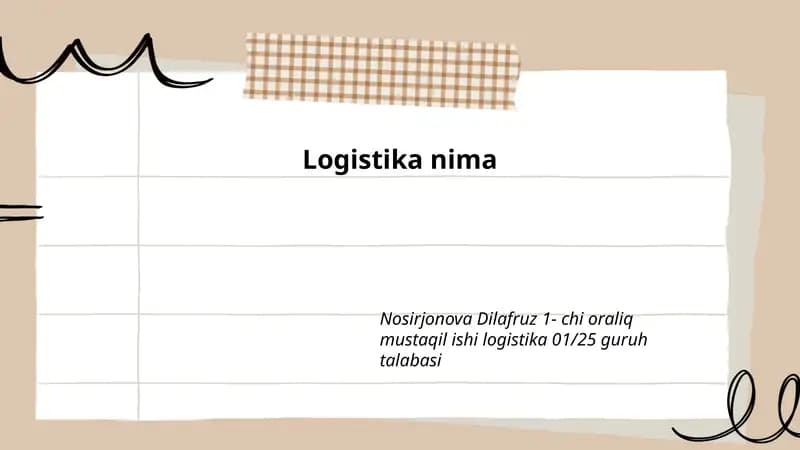 Logistika nima