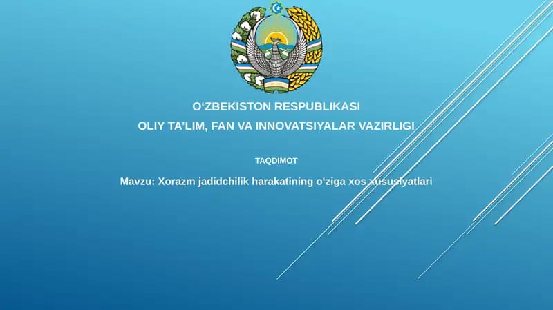 Xorazmjadidchilikharakatiningoʻzigaxosxususiyatlari