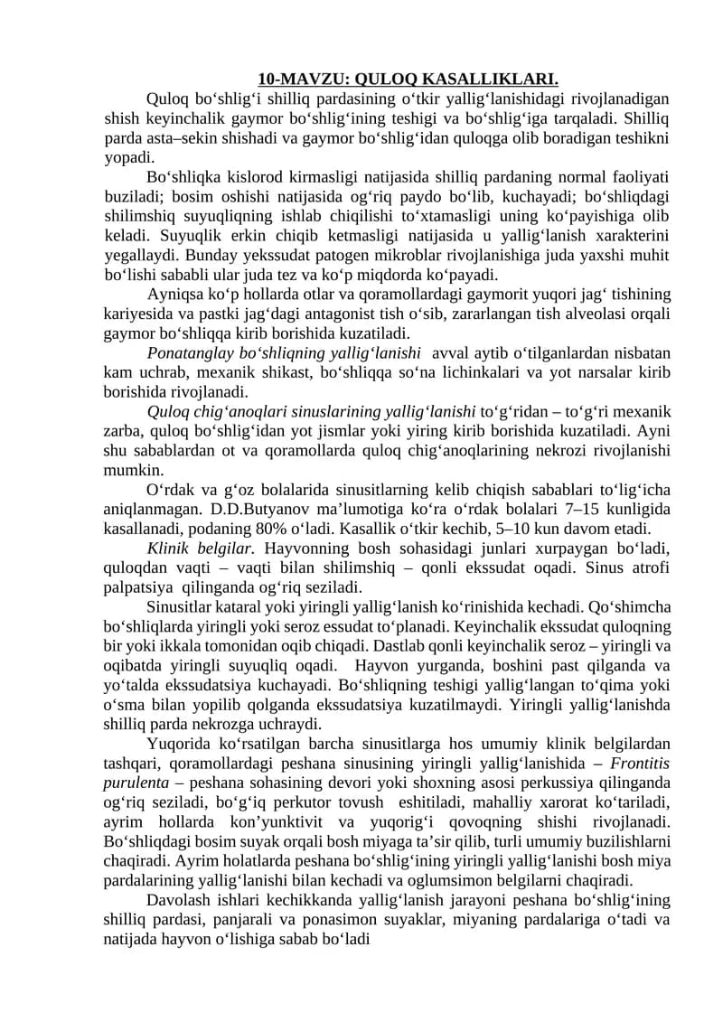 Quloq Kasalliklari