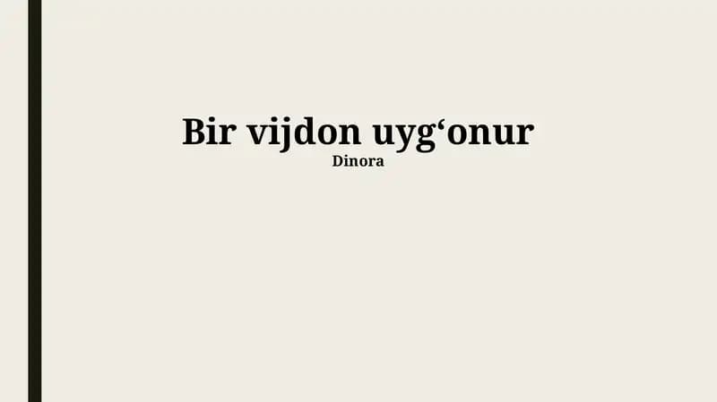Bir vijdon uygʻonur