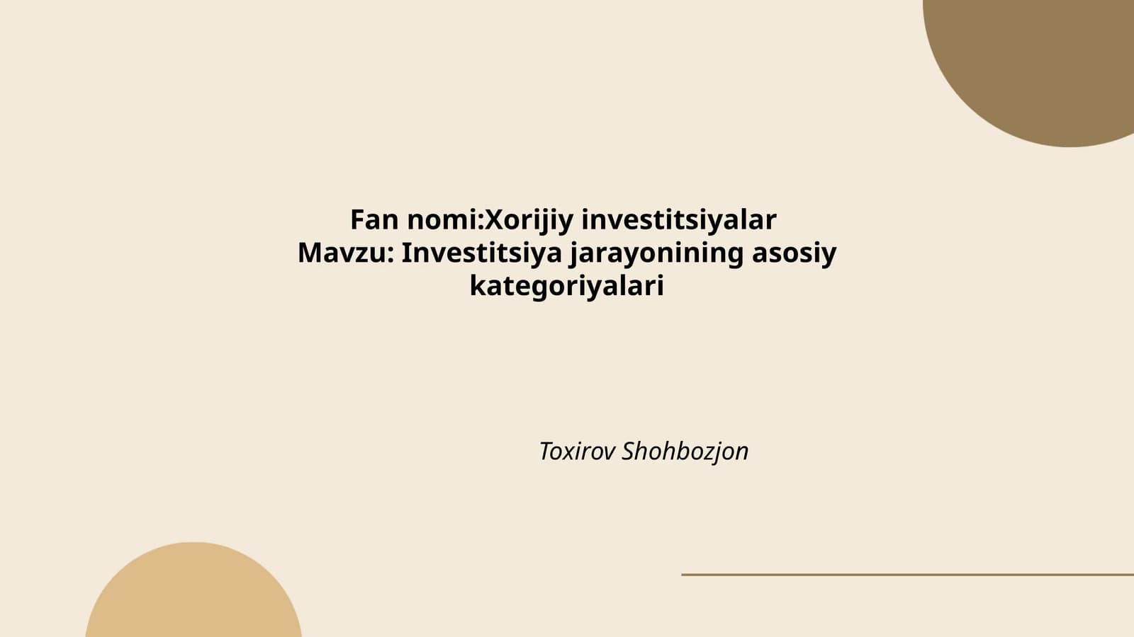 Xorijiy investitsiyalar