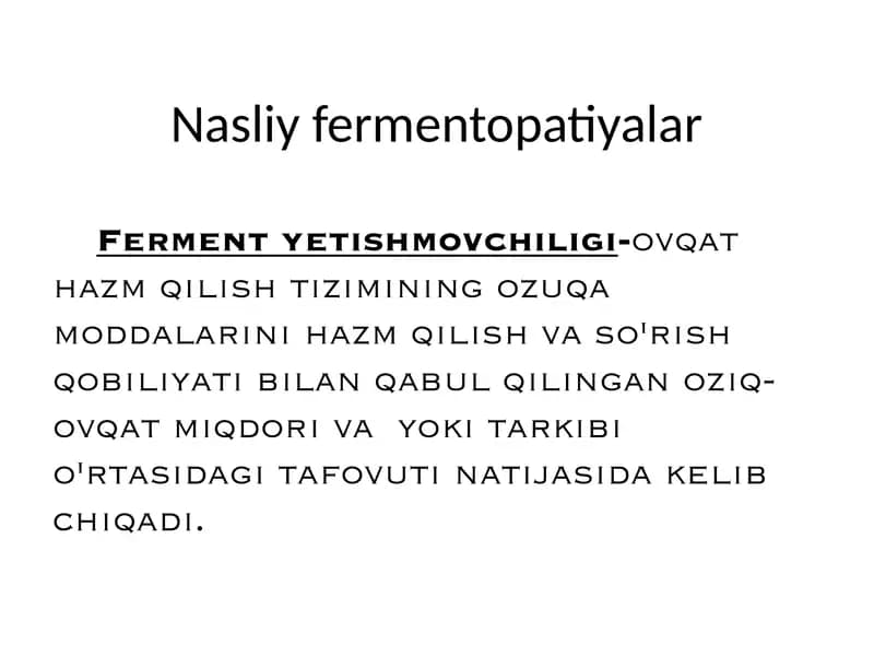 Nasliy fermentopatiyalar