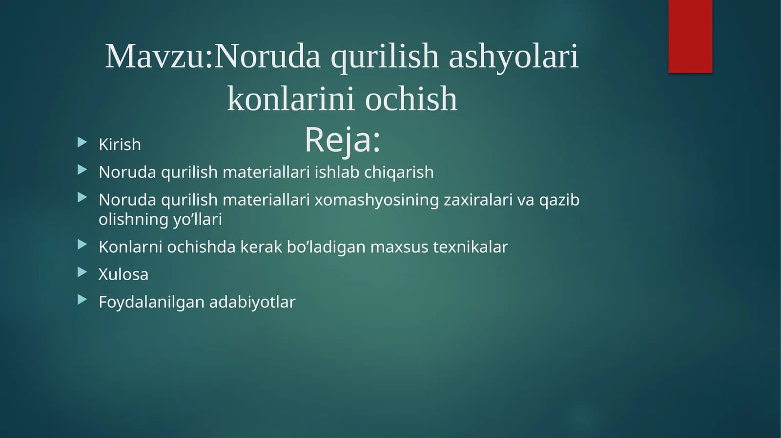 Noruda qurilish materiallari