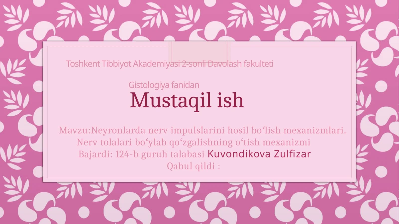 Neyronlardan ervimpulslarini hosil bo‘lish mexanizmlari