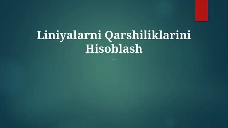 Chiziqlarning chidamliligini hisoblash