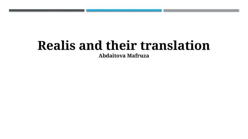 Realis and their translation