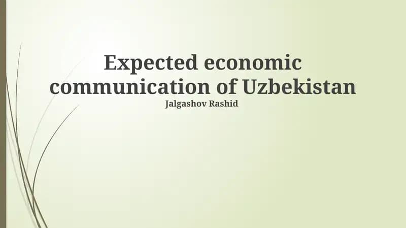 Expected economic communication of Uzbekistan