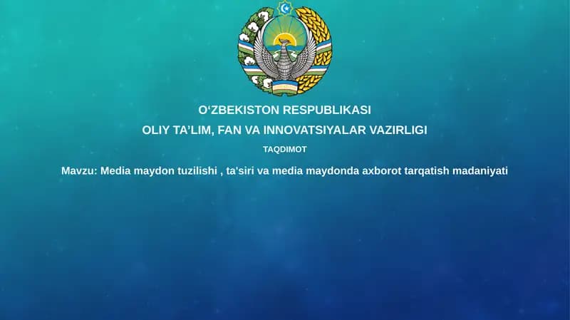 Ommaviy axborot vositalari sohasi