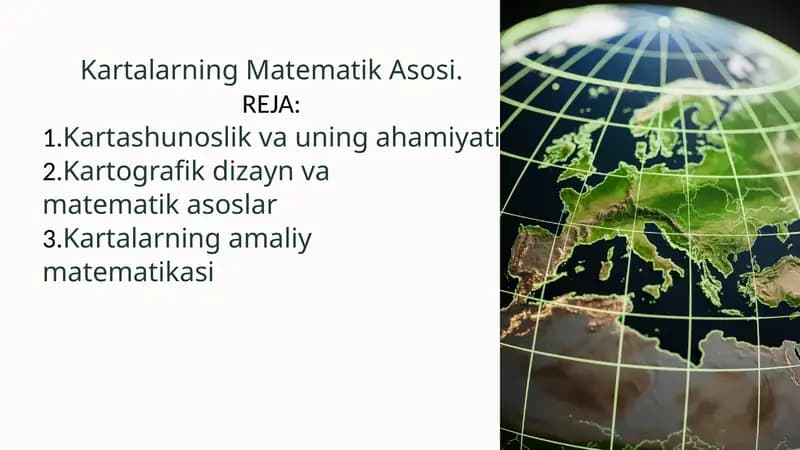 Kartalarning Matematik Asosi
