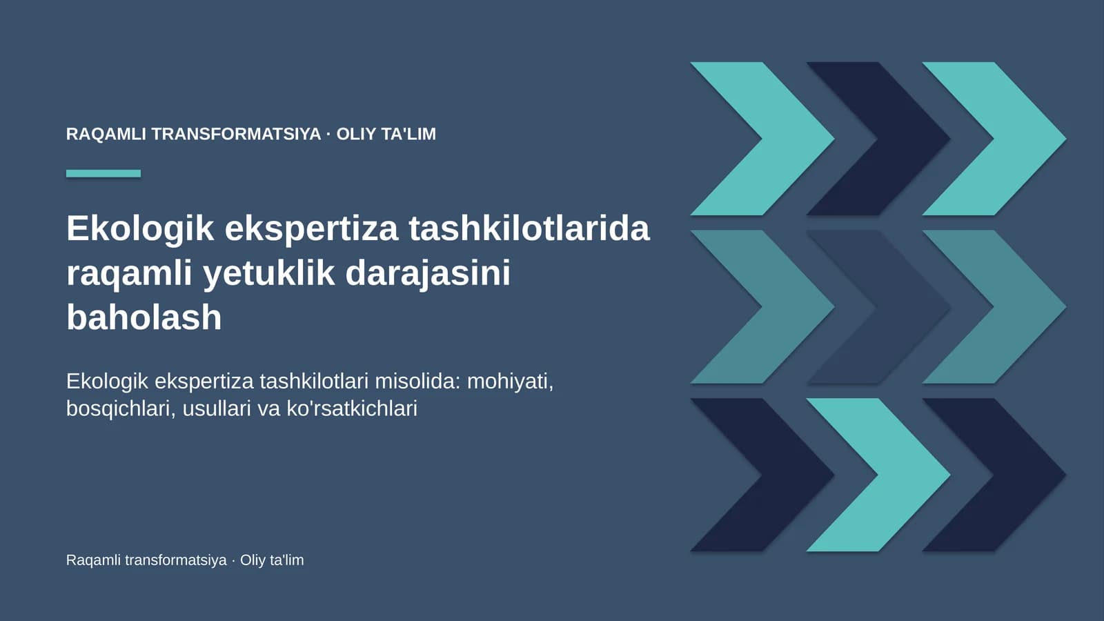 Ekologik ekspertiza tashkilotlarida raqamli yetuklik darajasini baholash