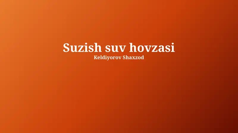 Suzish suv hovzasi
