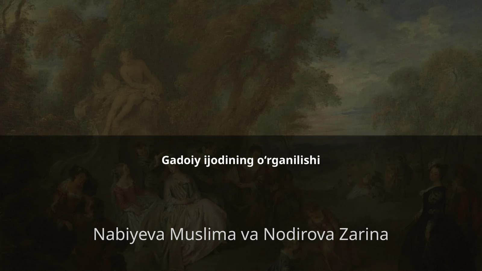 Gadoiy ijodining oʻrganilishi