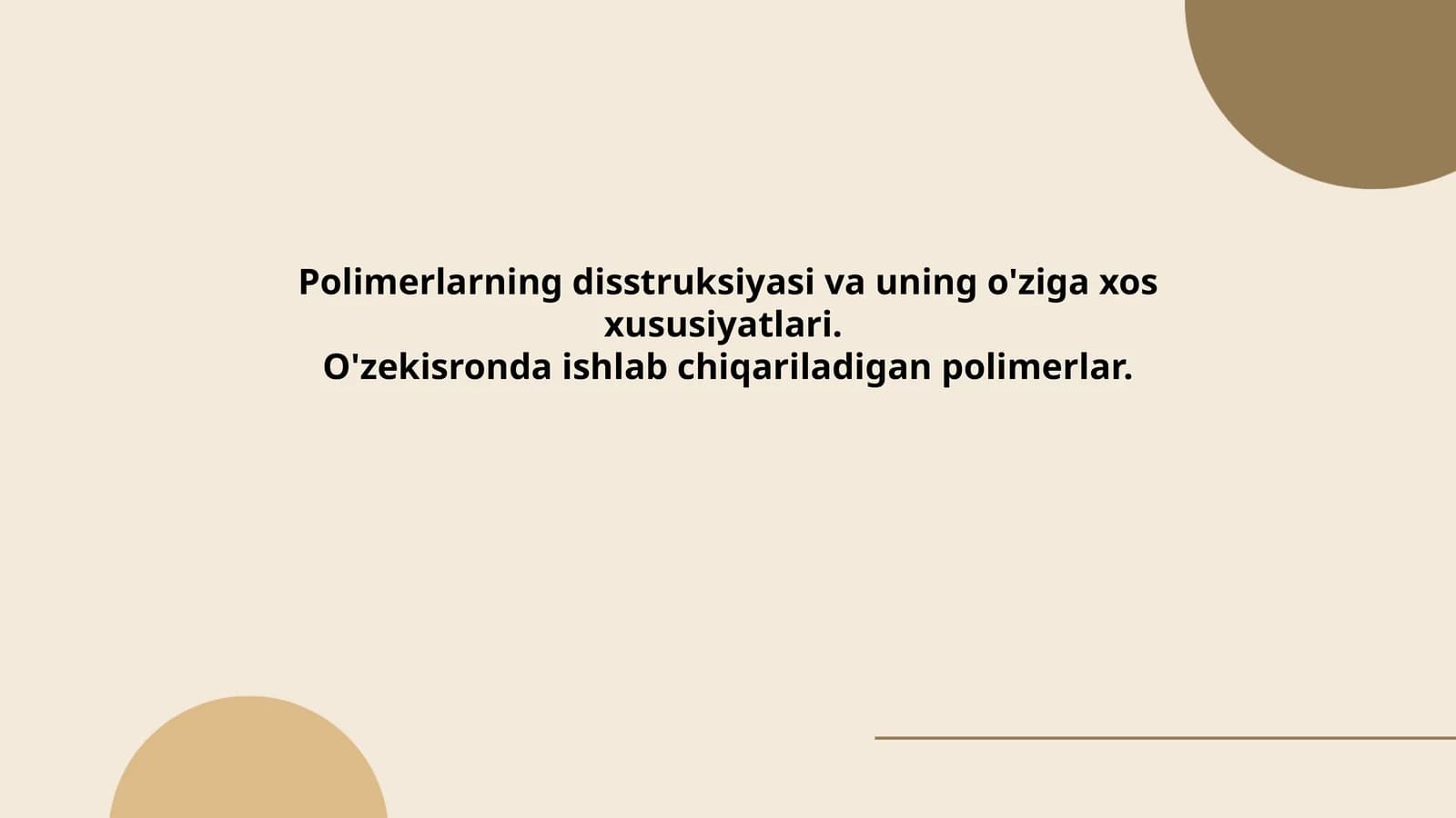 Polimerlarning degradatsiyasi mexanizmlari