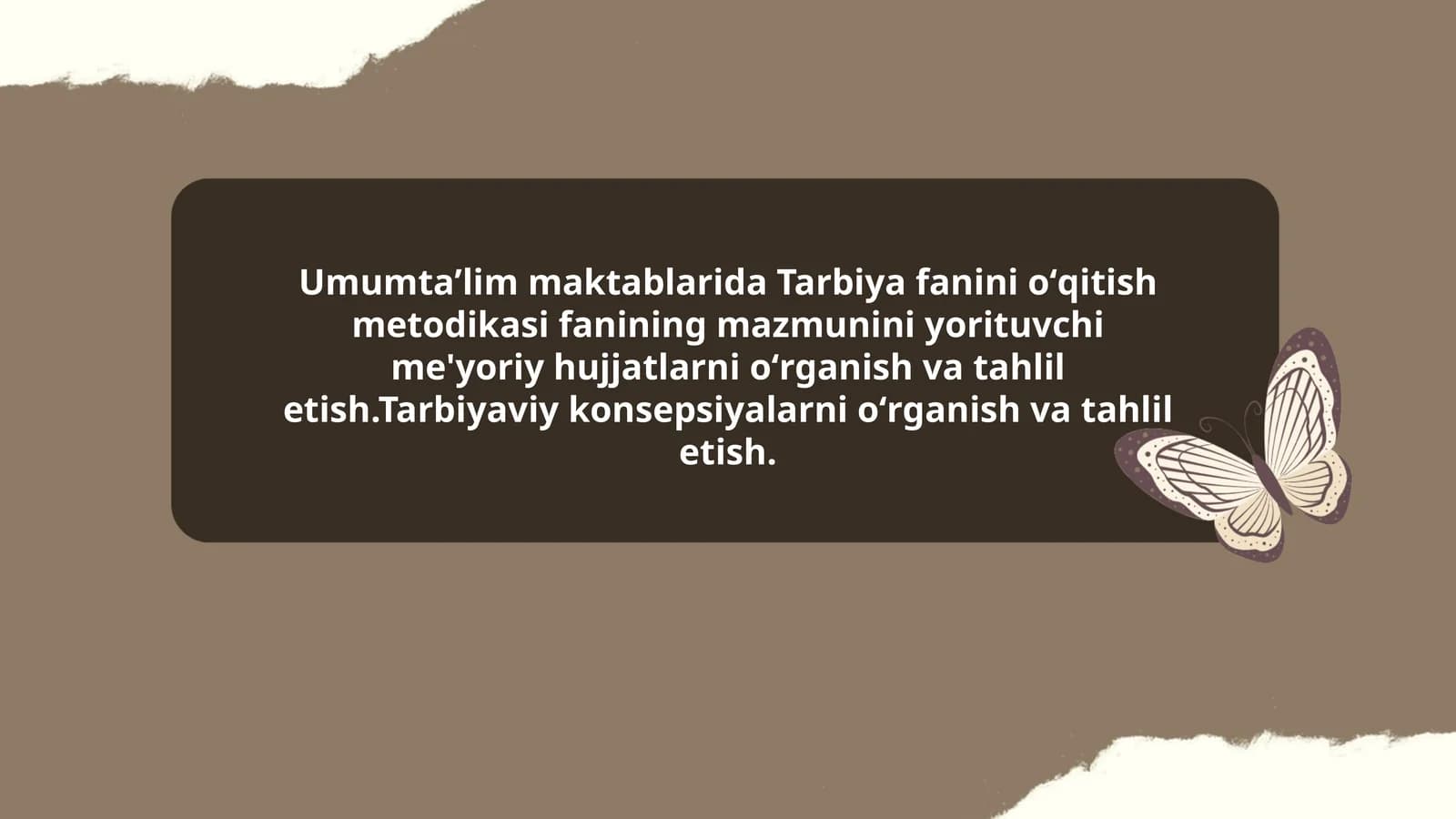 Tarbiya fanini oʻqitish metodikasi