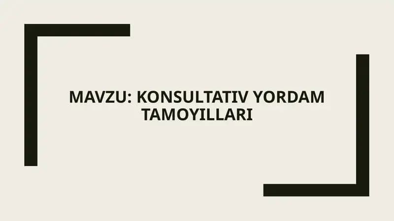 Konsultativ yordam tamoyillari