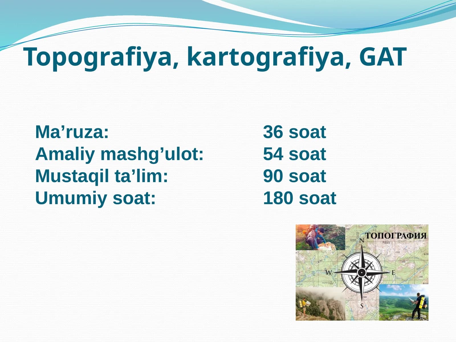 Topografiya, kartografiya, GAT