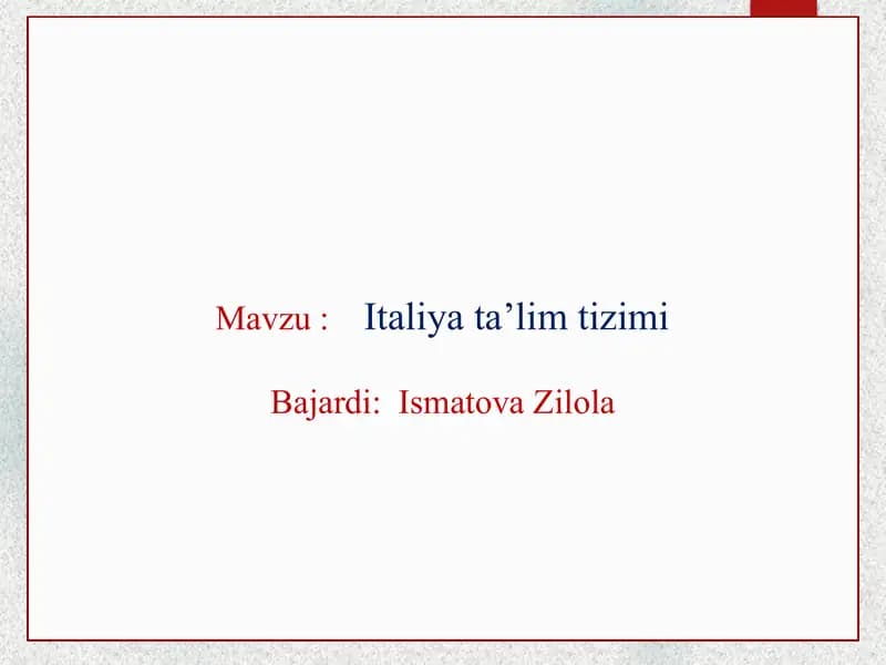 Italiya ta’lim tizimi