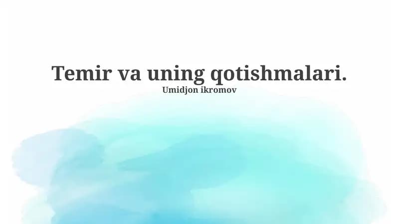 Temir va uning qotishmalari