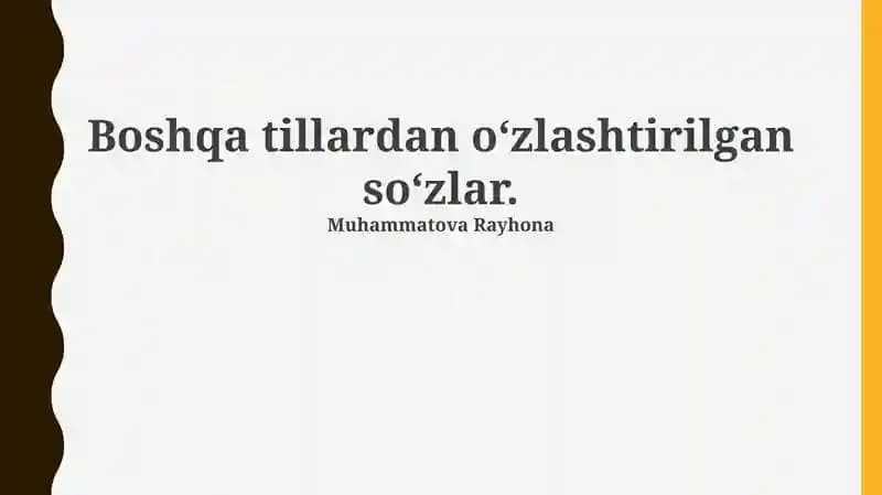 O'zlashma so'zlar tarix, sabablar va turlari