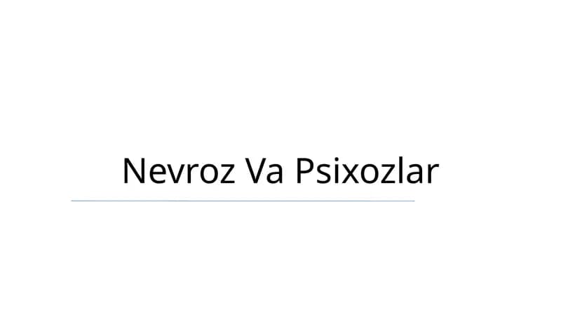 Nevroz Va Psixozlar