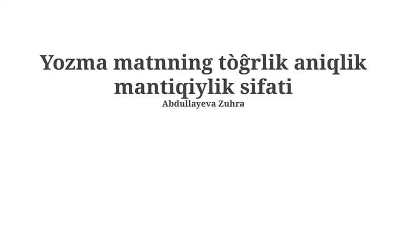 Grammatika va imlo to'g'riligi