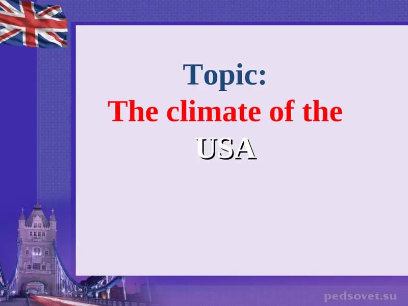 The climate of the USA