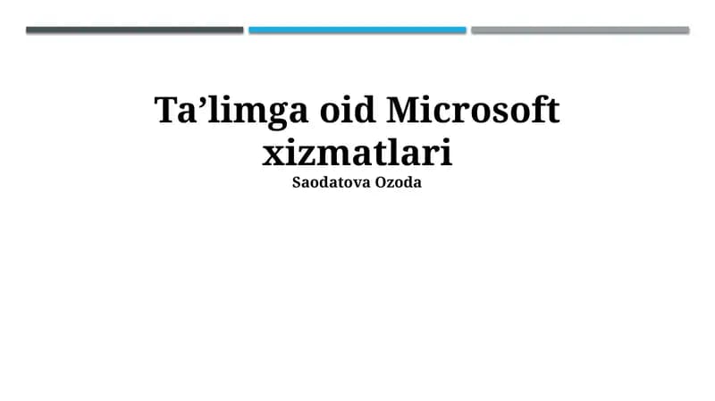 Microsoft Ta'lim Xizmatlari