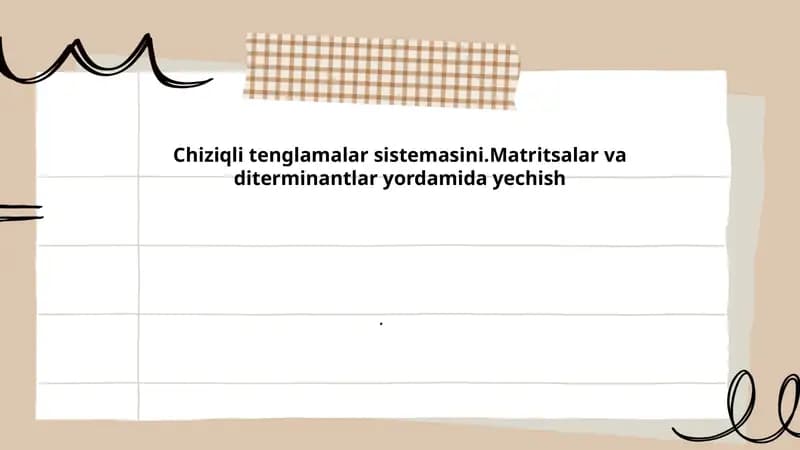 Chiziqli tenglamalar sistemasi