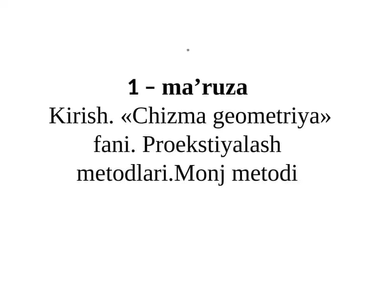 Chizma geometriya