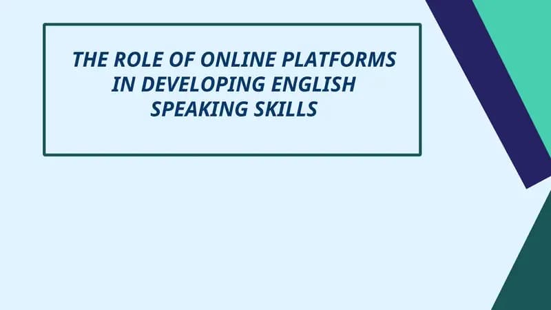 THE RОLE ОF ОNLINE PLАTFОRMS IN DEVELОPING ENGLISH SPEАKING SKILLS