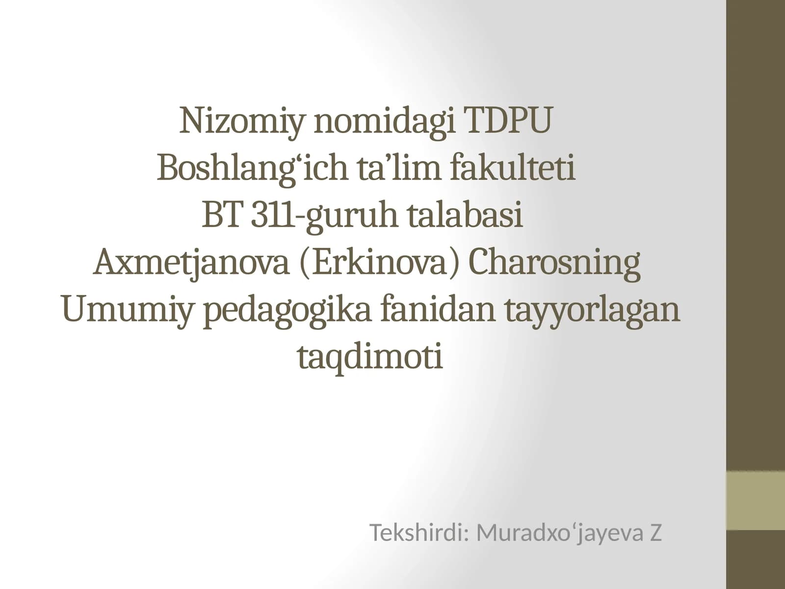 IMOM AL-BUXORIY(810- 870)