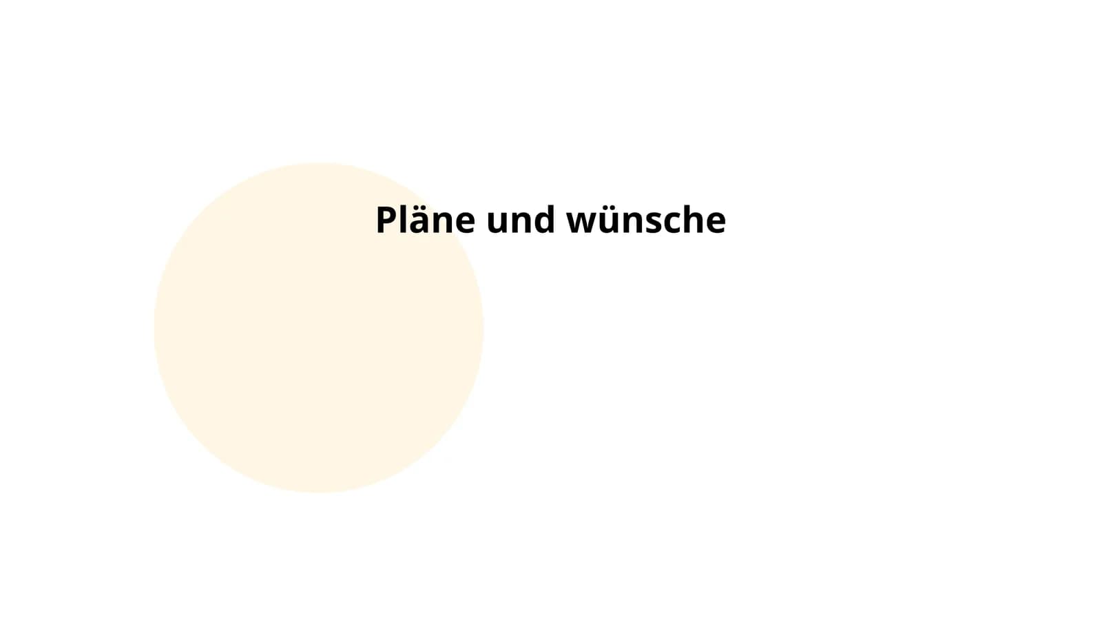 Pläne und wünsche