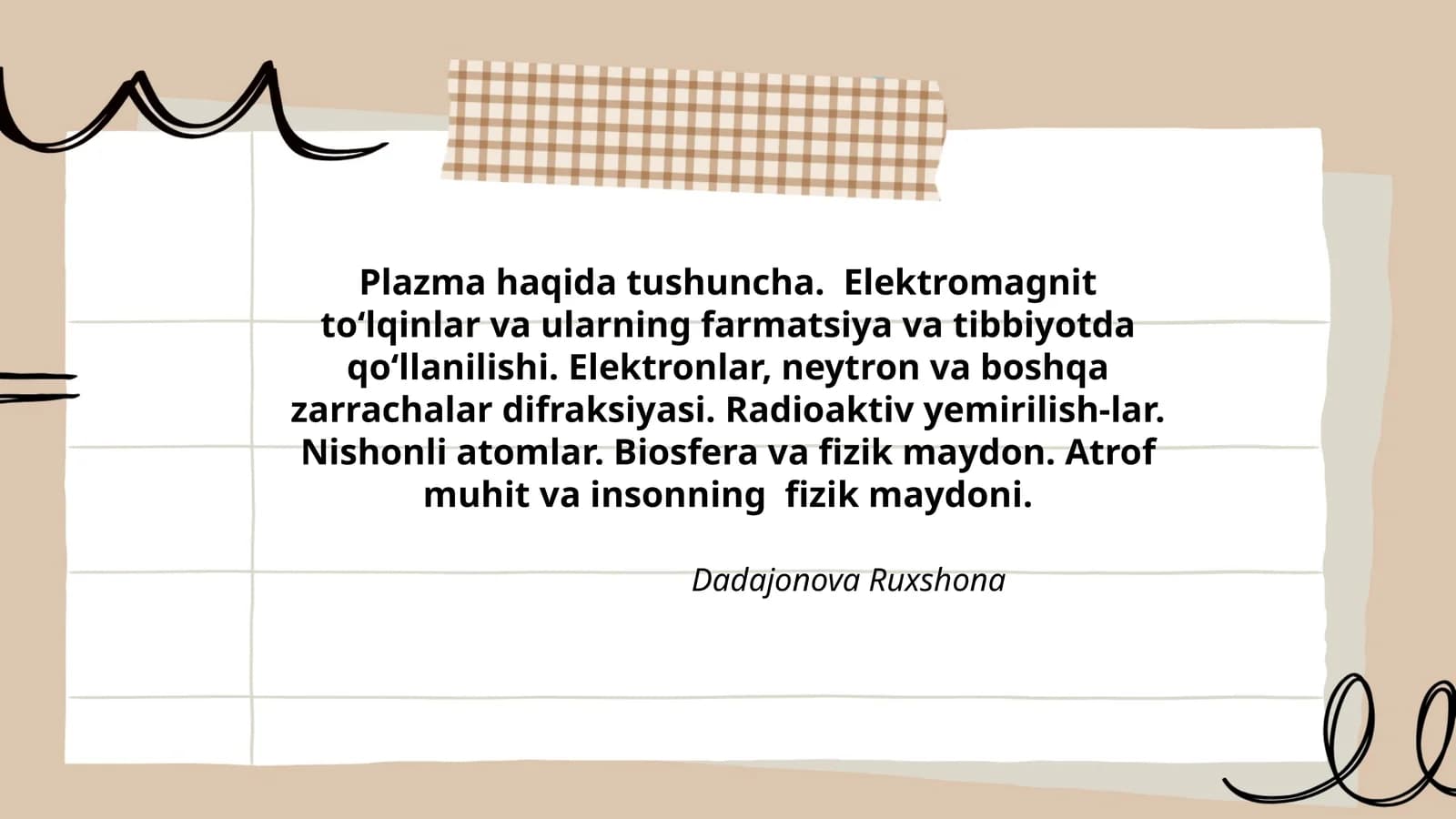 Dadajonova Ruxshona