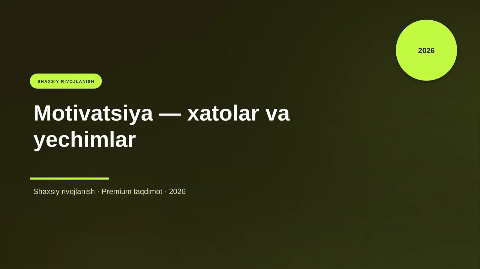 "Motivatsiya — xatolar va yechimlar"