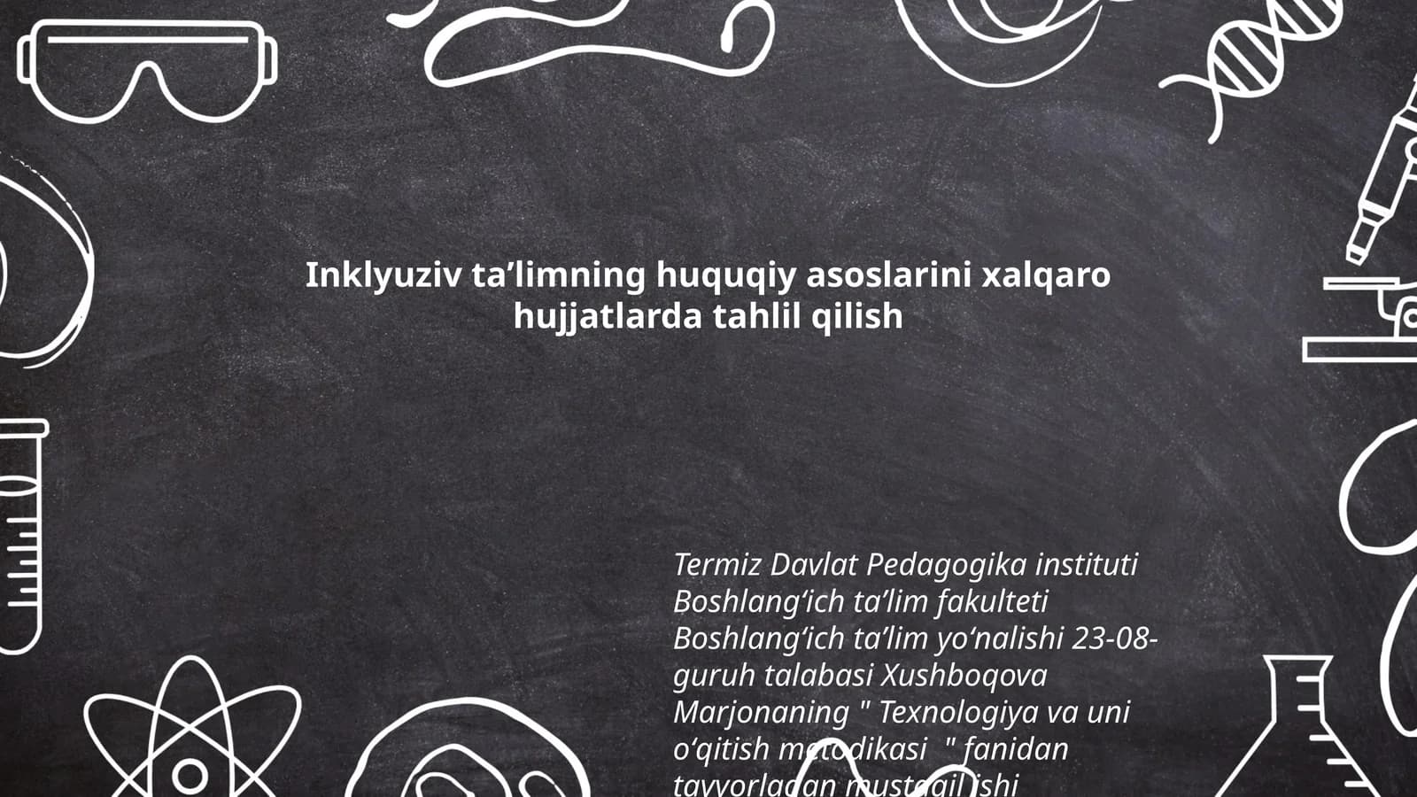 Texnologiya va uni oʻqitish metodikasi