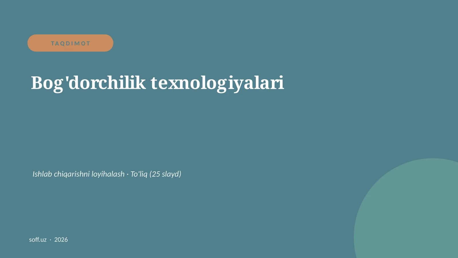 Bog'dorchilik texnologiyalari