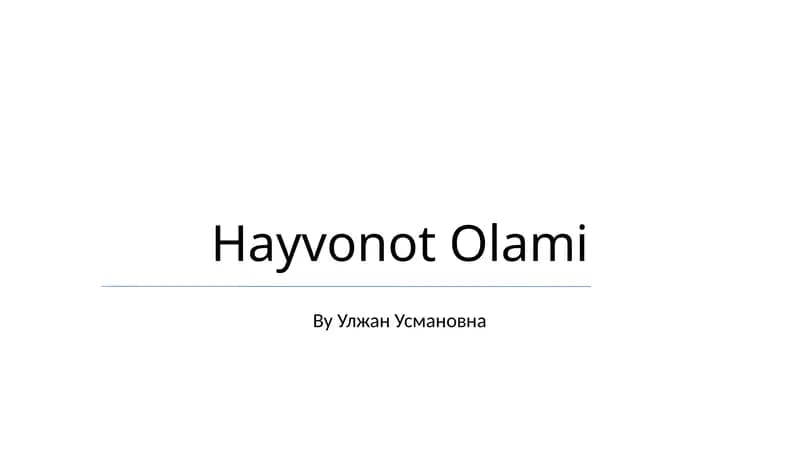 Hayvonot Olami