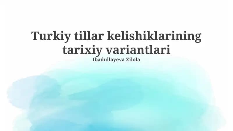 Turk tillar kelishiklarining tarixiy variantlari