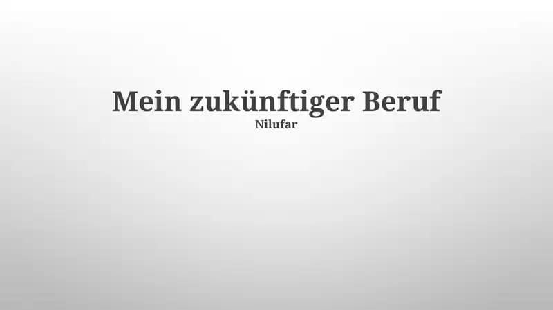Mein zukünftiger Beruf