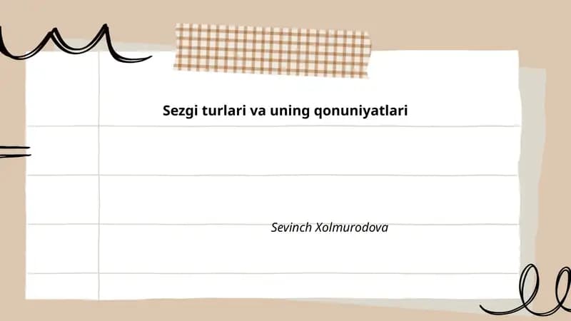 Sezgi turlari va uning qonuniyatlari