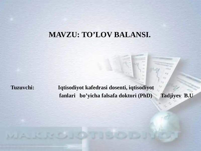TO’LOV BALANSI